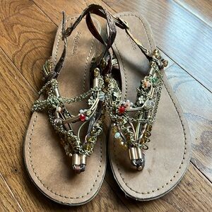 Zigi soho jeweled and chained sandals